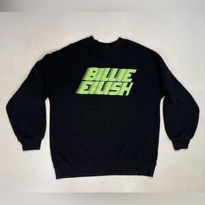 H&M Billie Eilish Graphic Crewneck Sweatshirt Women XS Black Music